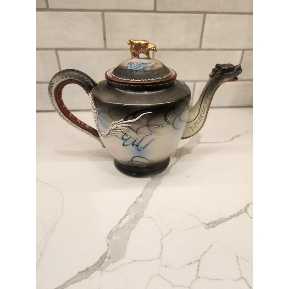 Vintage Japanese Hand Painted Moriage Dragon Ware Teapot